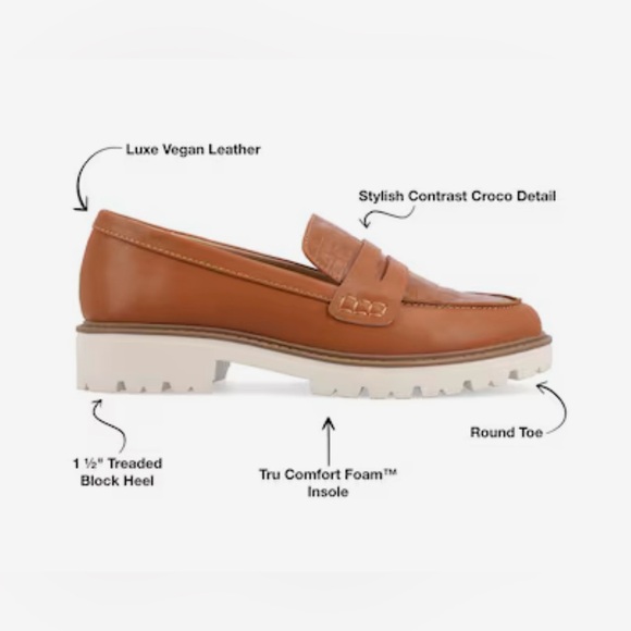 New Journee Collection Kenly Penny Loafers Slip On Shoes Brown Size 6.5 - Picture 2 of 11